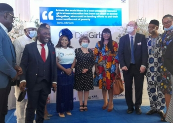 British high Commissioner, Catriona Laing, Convener, Confidence Staveley, and others at the flag off of DigiGirls in :Agosu on Wednesday