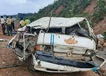 Accident involving a Mazda bus