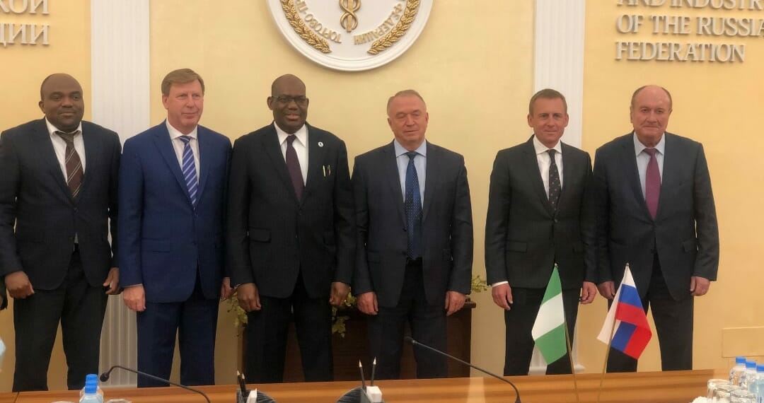 Prof. Abdullahi Shehu, Nigeria's Ambassador to the Russian Republic, alongside Russian investors