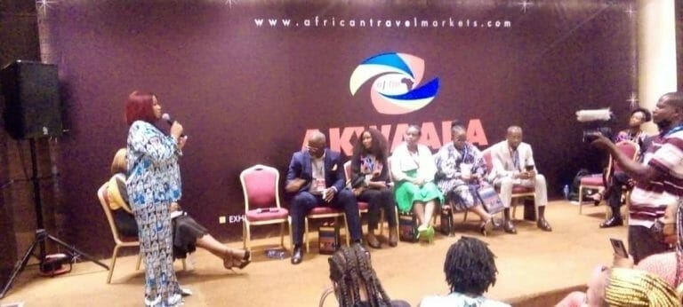 Mrs. Abiola Adelana, Head, Tourism Department at the 17th AKWAABA Africa Travel and Tourism Market in Lagos
