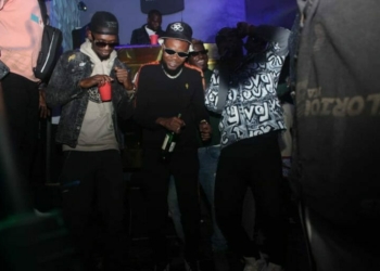 Nigerian up-and-coming Artiste performing at the live musical show in Ikeja, Lagos, Saturday night