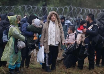 Migrants stranded on the border of Belarus and Poland