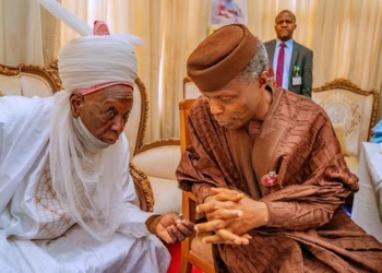 The Emir of Daura, Alhaji Farouk Umar and Vice President Yemi Osinbajo