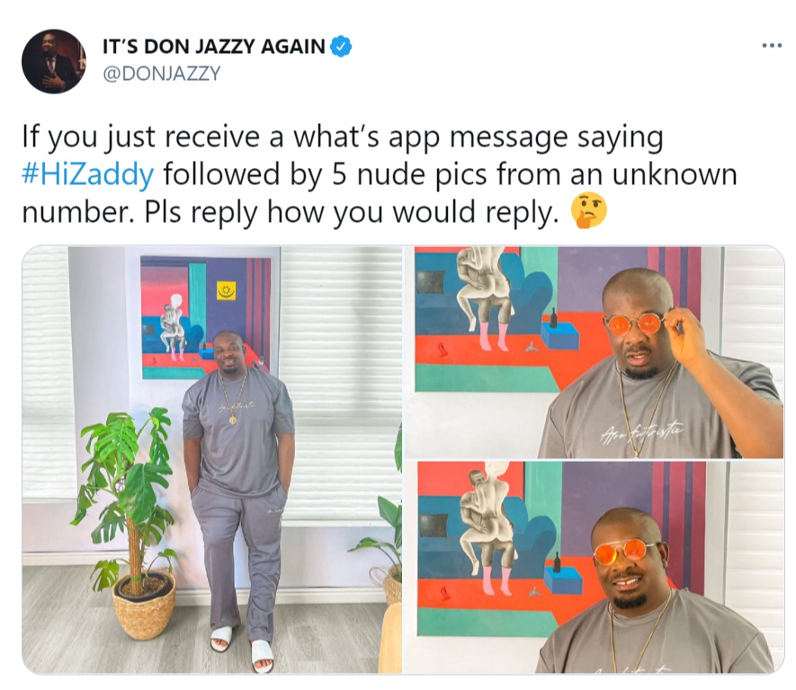 Confused Don Jazzy Wants Fans Help On Responding To N*de Photos From Unknown Ladies