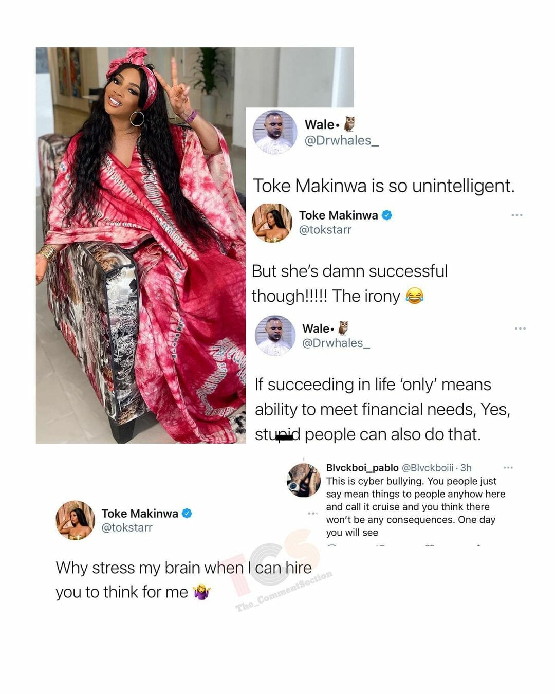 Toke Makinwa Reacts To Bully, Says ‘I Need No Brain When I Have The Money To Hire You’