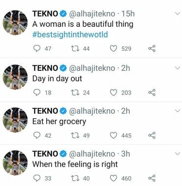 ‘Eat Her Grocery’, Singer Tekno Gives Awkward Advice To Men About Women