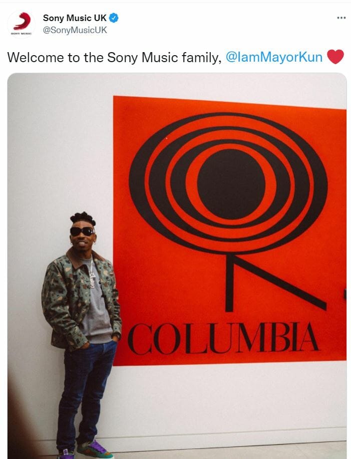 Sony Music Officially Welcomes Mayorkun After Singer Parts Ways With Davido’s DMW