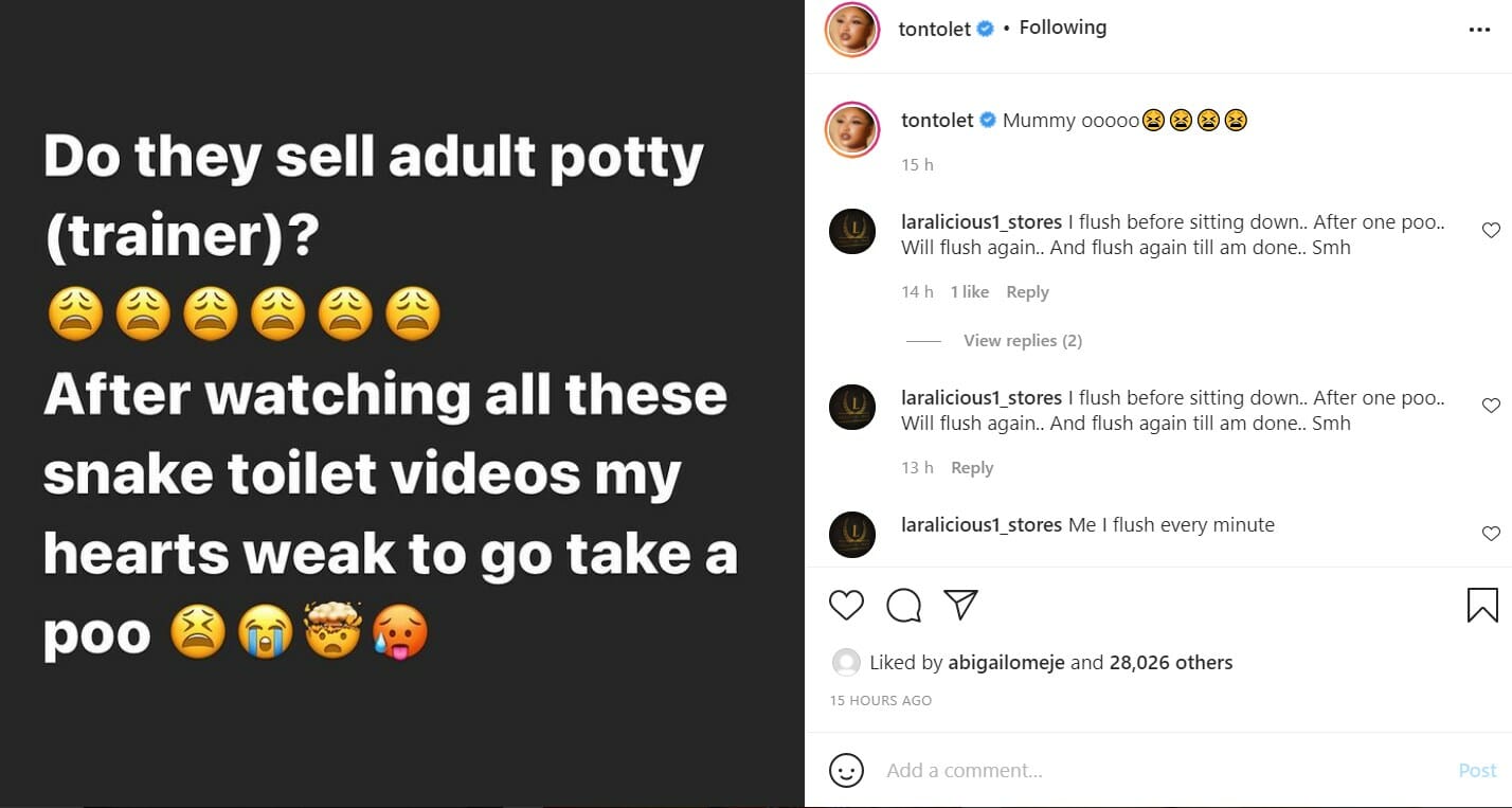 Tonto Dikeh Is Scared Of Taking A Poo In Her Toilet, Says She Needs A Potty