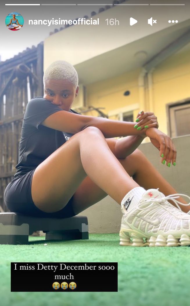 ‘I Miss Detty December So Much’ —Nancy Isime Laments As She Returns To Gym