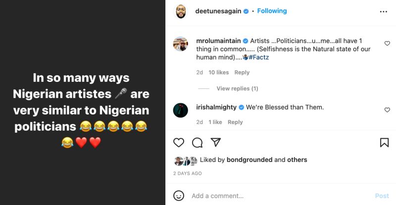 Music Producer D’Tunes Reveals What Nigerian Politicians And Musicians Have In Common