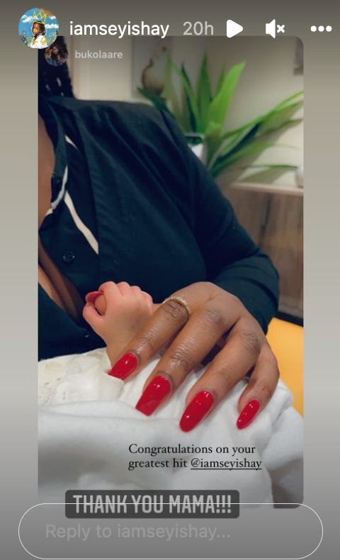 Seyi Shay Shares First Photo Of Her New Baby