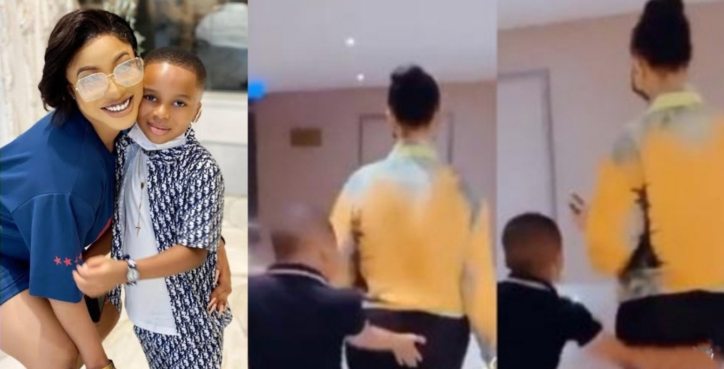 Outrage Trails Tonto Dikeh's Remark About Her Son Smacking Her Bum [Video]