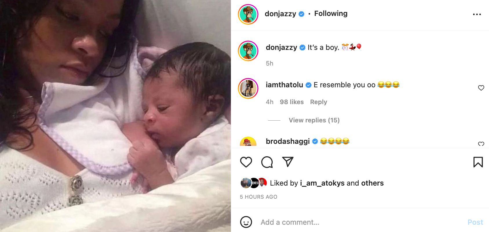 See Don Jazzy’s Reaction As Rihanna Welcomes Baby Boy