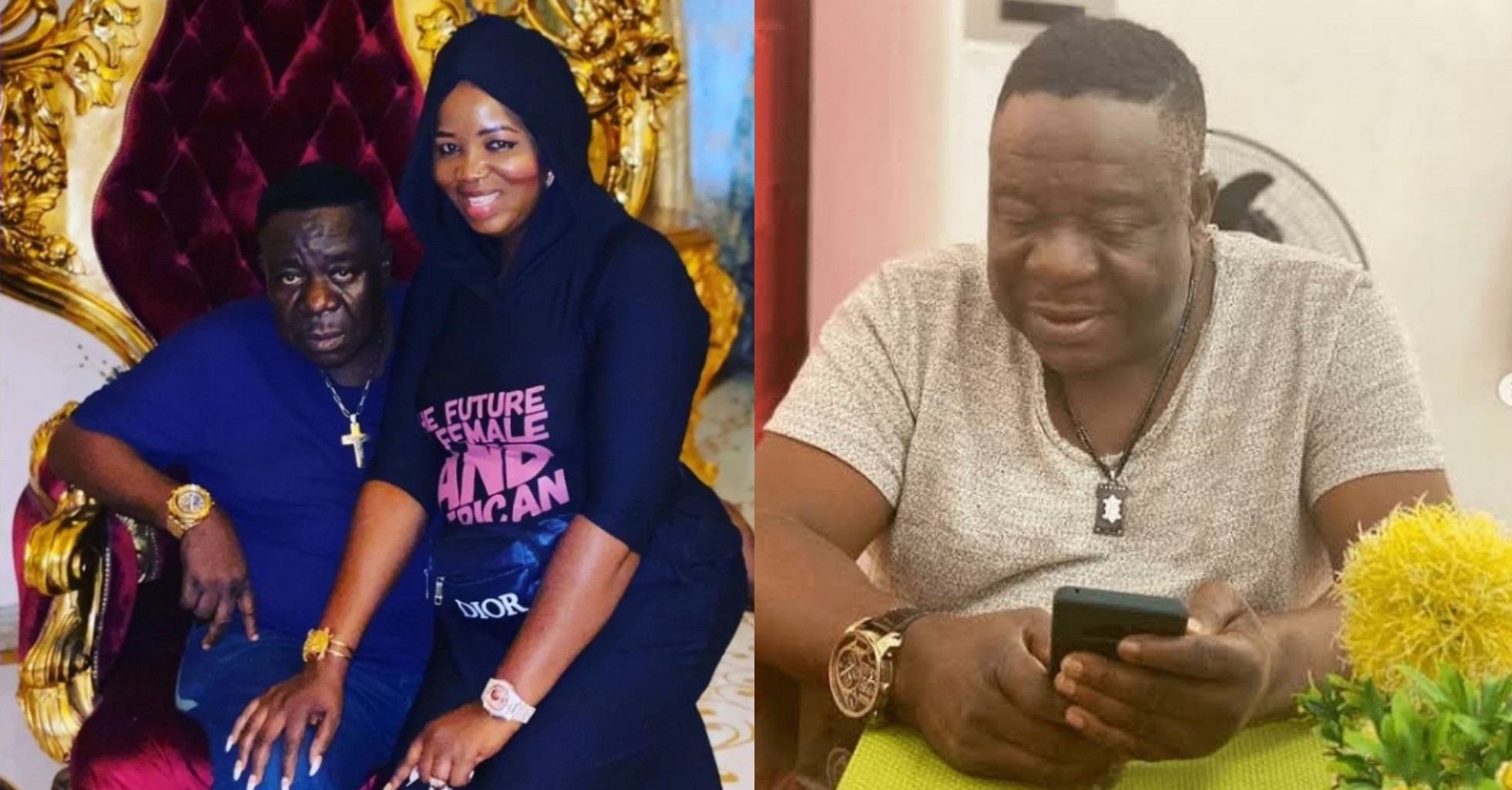 Nigerians console Mr Ibu's wife as he lands in hospital again on wedding anniversary