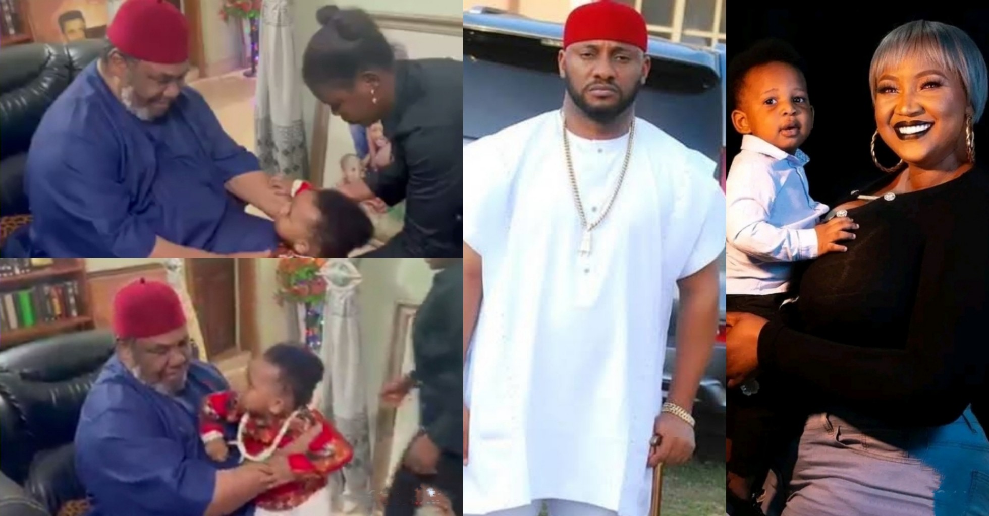 Actor Yul Edochie's 'controversial' son, Star Dike finally visits grandfather Pete Edochie [VIDEO]