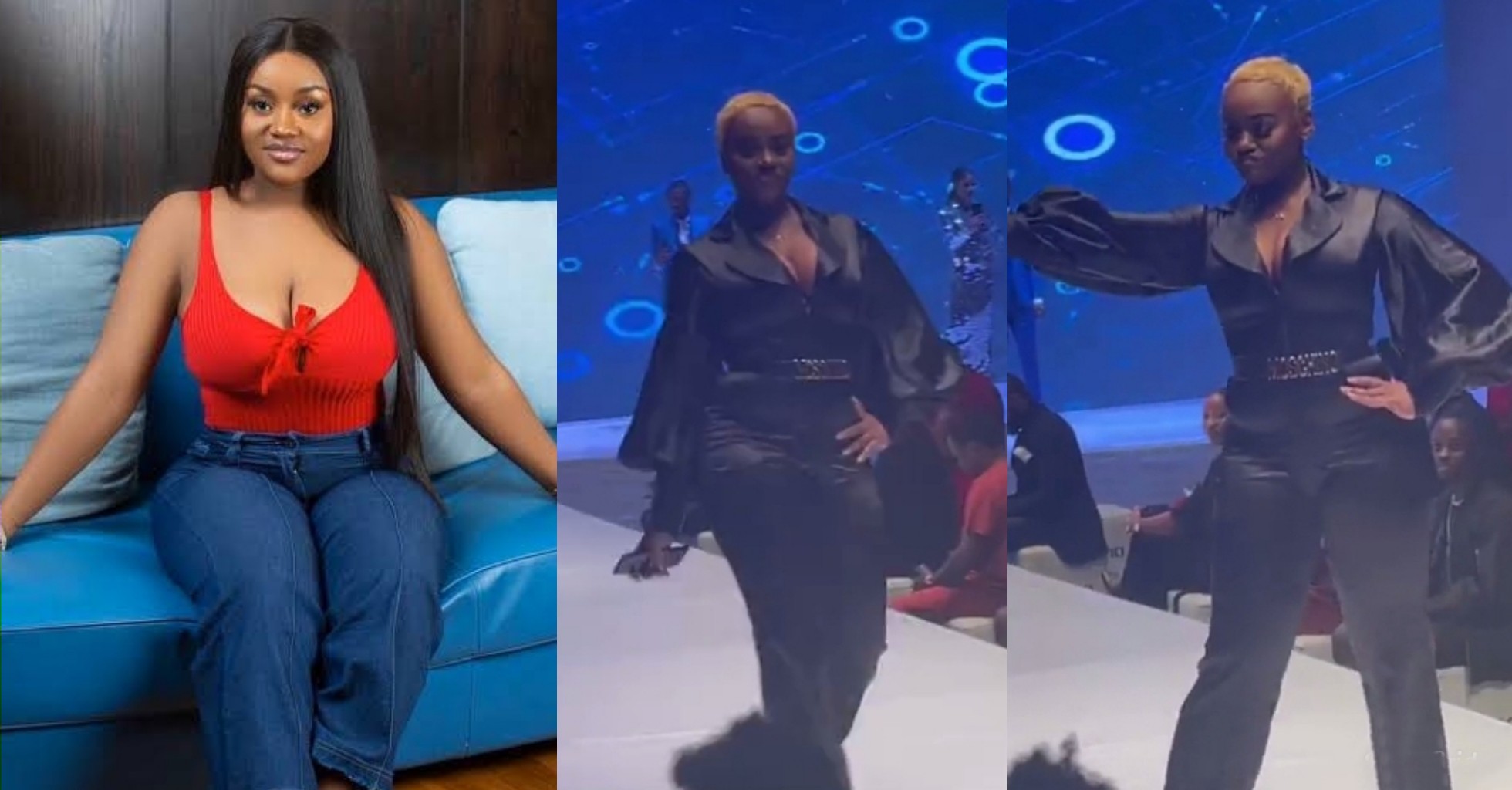 Mixed reactions trail video of Davido's Baby Mama, Chioma Rowland, modelling on a runway show