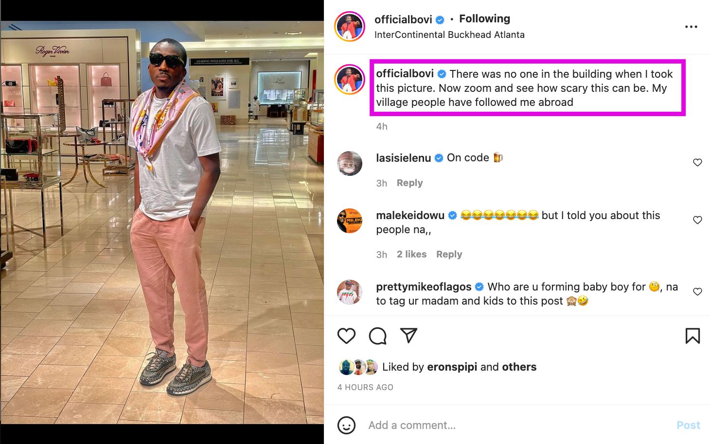 Comedian Bovi Cries Out, Claims His Village People Followed Him Abroad (Photo)