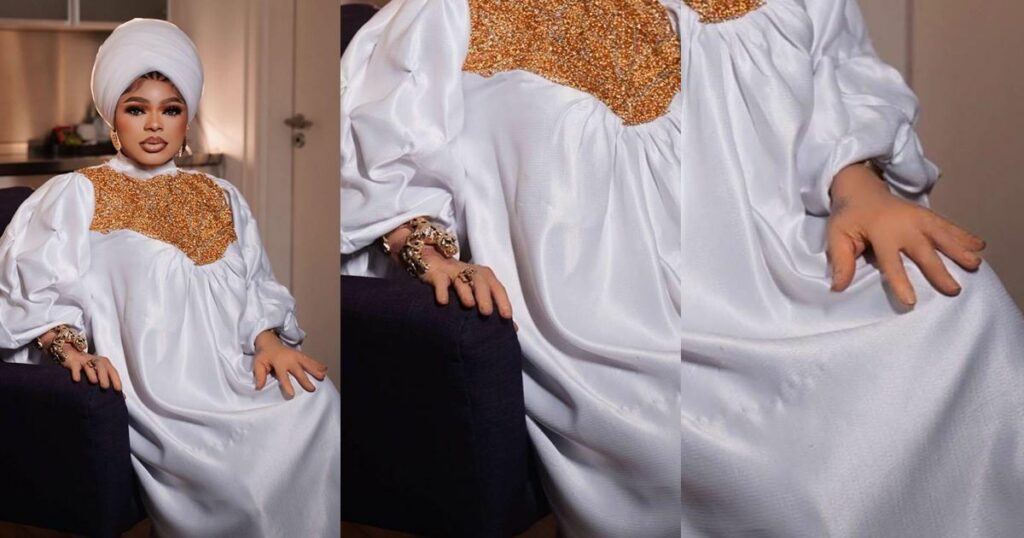 "I don't understand the hands" - Bobrisky mocked over poorly edited birthday photoshoot