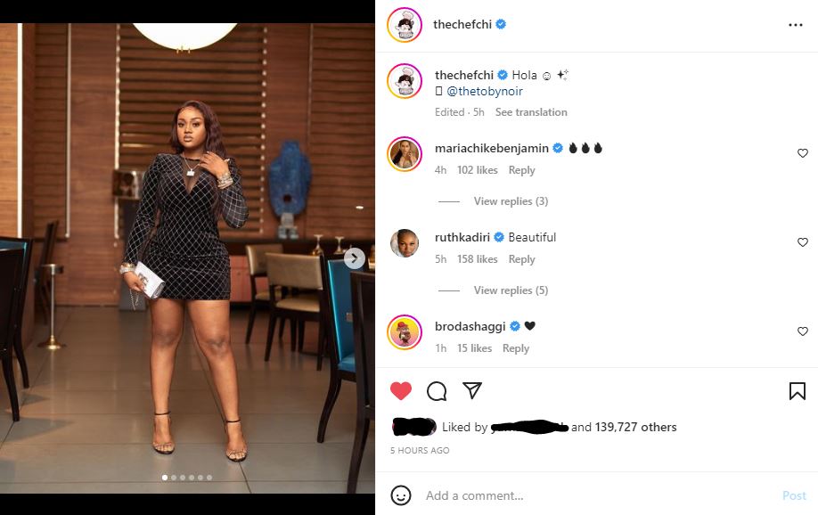 Davido, Mercy Eke, others react as Chioma Rowland turn heads with new photos (Video)