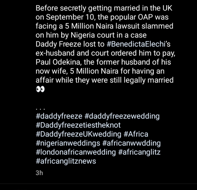 VIDEO: Daddy Freeze secretly marries long-time lover Benedicta in UK amid N5M adultery fine
