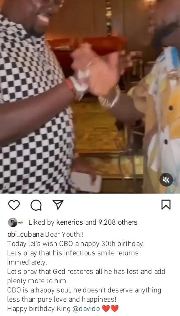 Obi Cubana calls for prayer as he Join Others to celebrate Davido on his 30th birthday