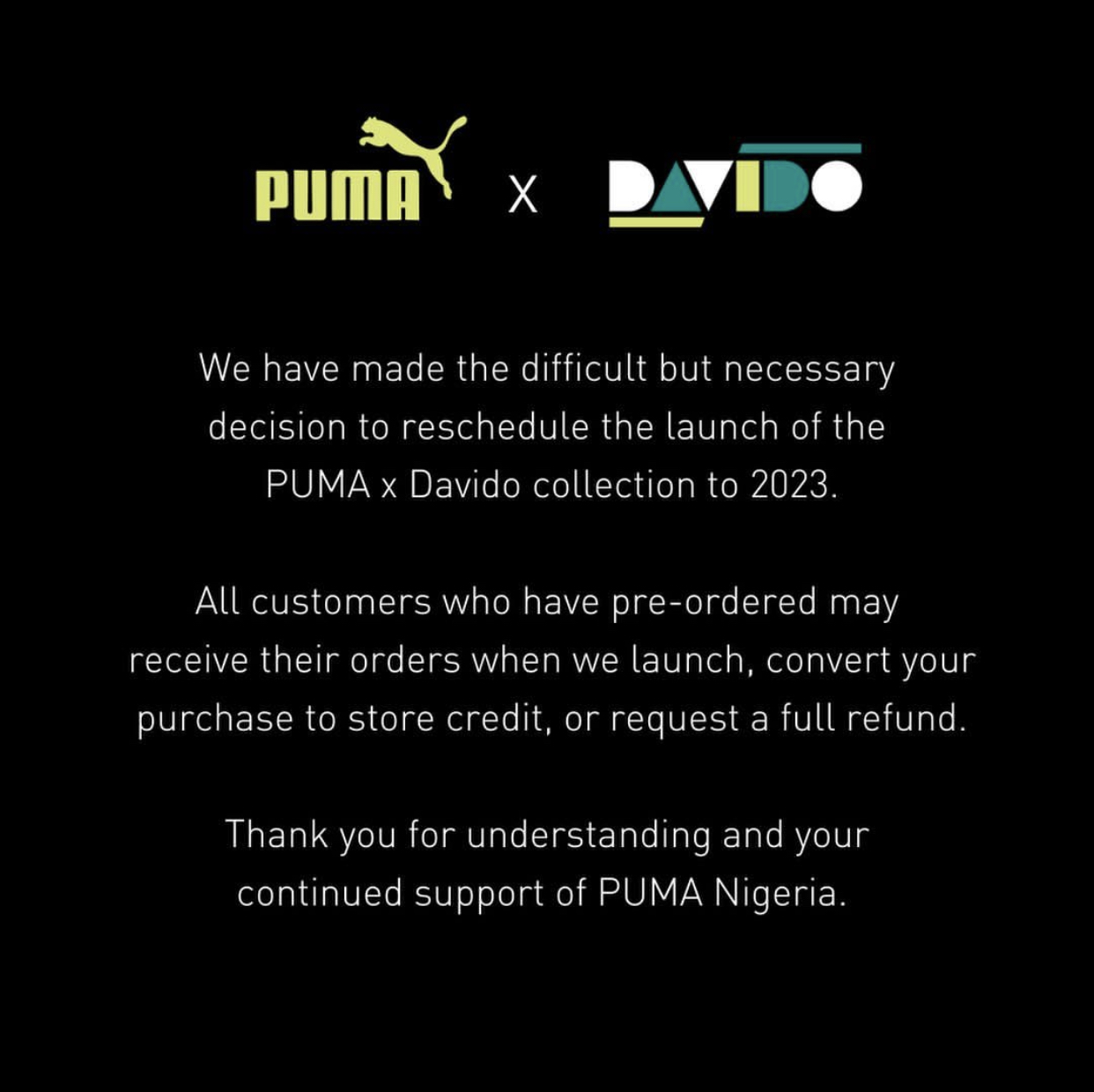 We will wait, no refund – fans react as Puma X Davido collection launch date rescheduled