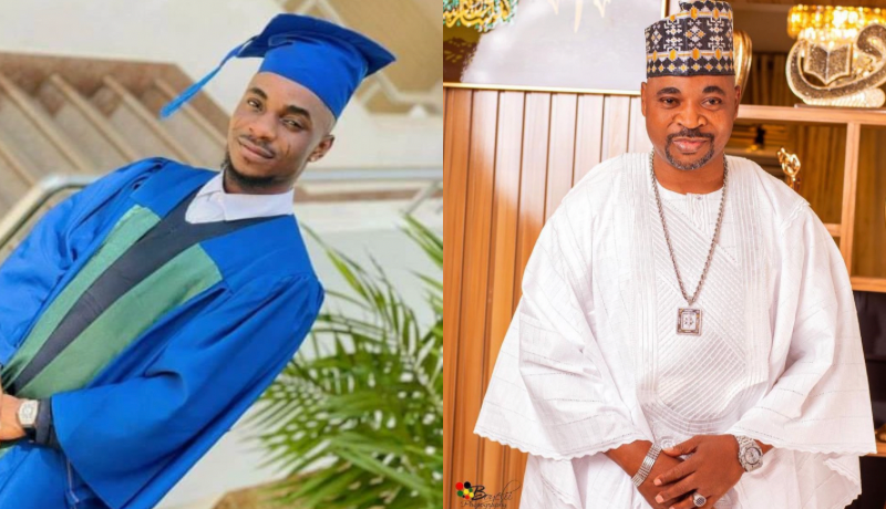 MC Oluomo congratulates son for bagging first degree
