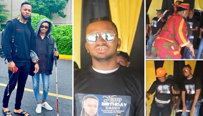 Heartwarming moment Flavour’s adopted son, Semah Weifur and team did a birthday rendition for singer (Video)