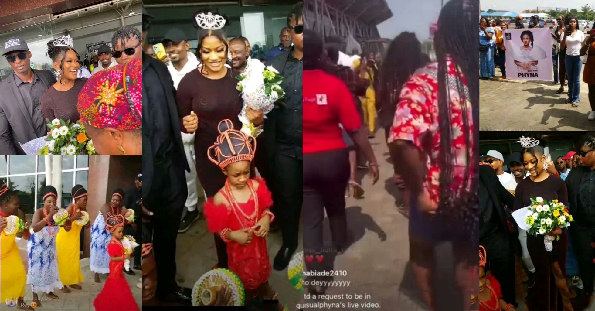 Fans bring Benin to a standstill as they storm the streets to welcome BBNaija’s Phyna [VIDEO]