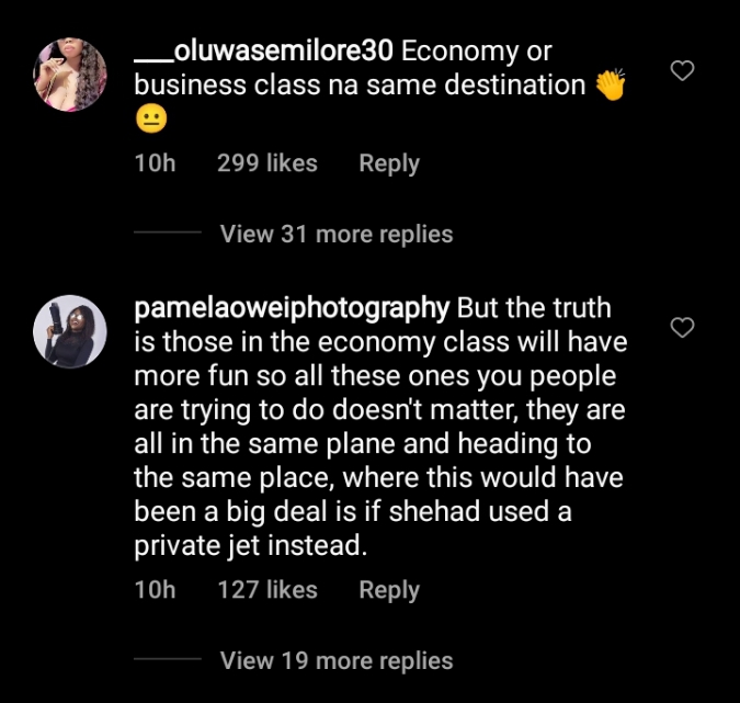 Beauty causes a stir as she leaves Phyna, others in economy, cools off in business class to Cape Town – VIDEO
