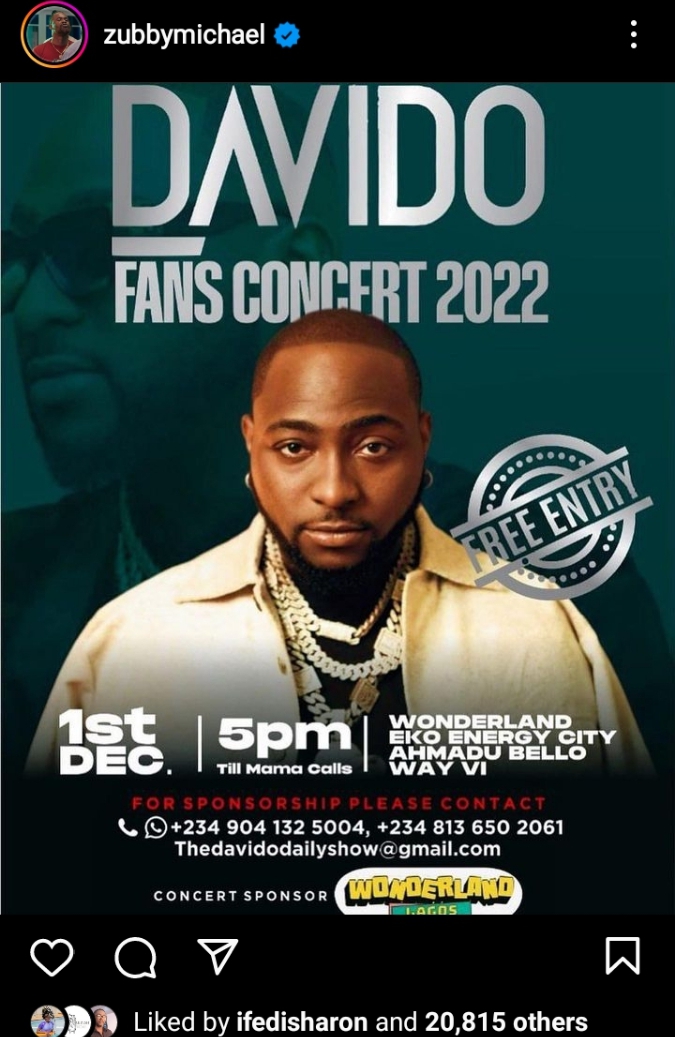 "Is OBO coming?" - Actor Zubby Michael's update on 30BG Lagos concert for Davido triggers questions from fans