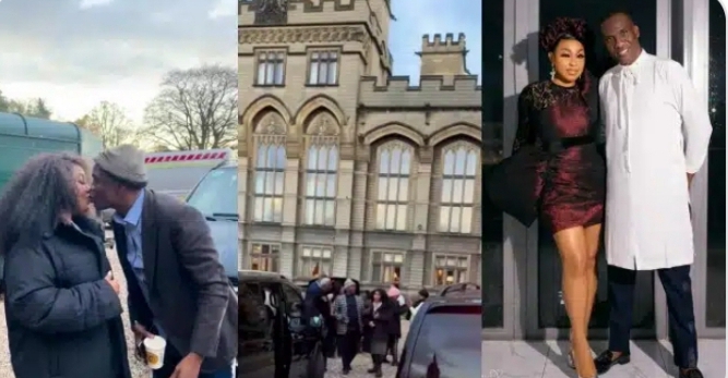 VIDEO: Rita Dominic and Fidelis Anosike share romantic moment ahead of white wedding in UK