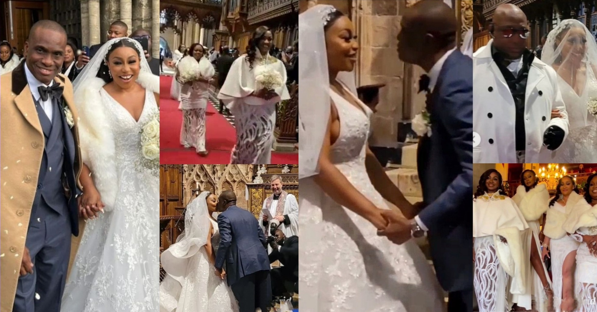 Jaw-dropping photos and video from Rita Dominic’s church wedding in UK
