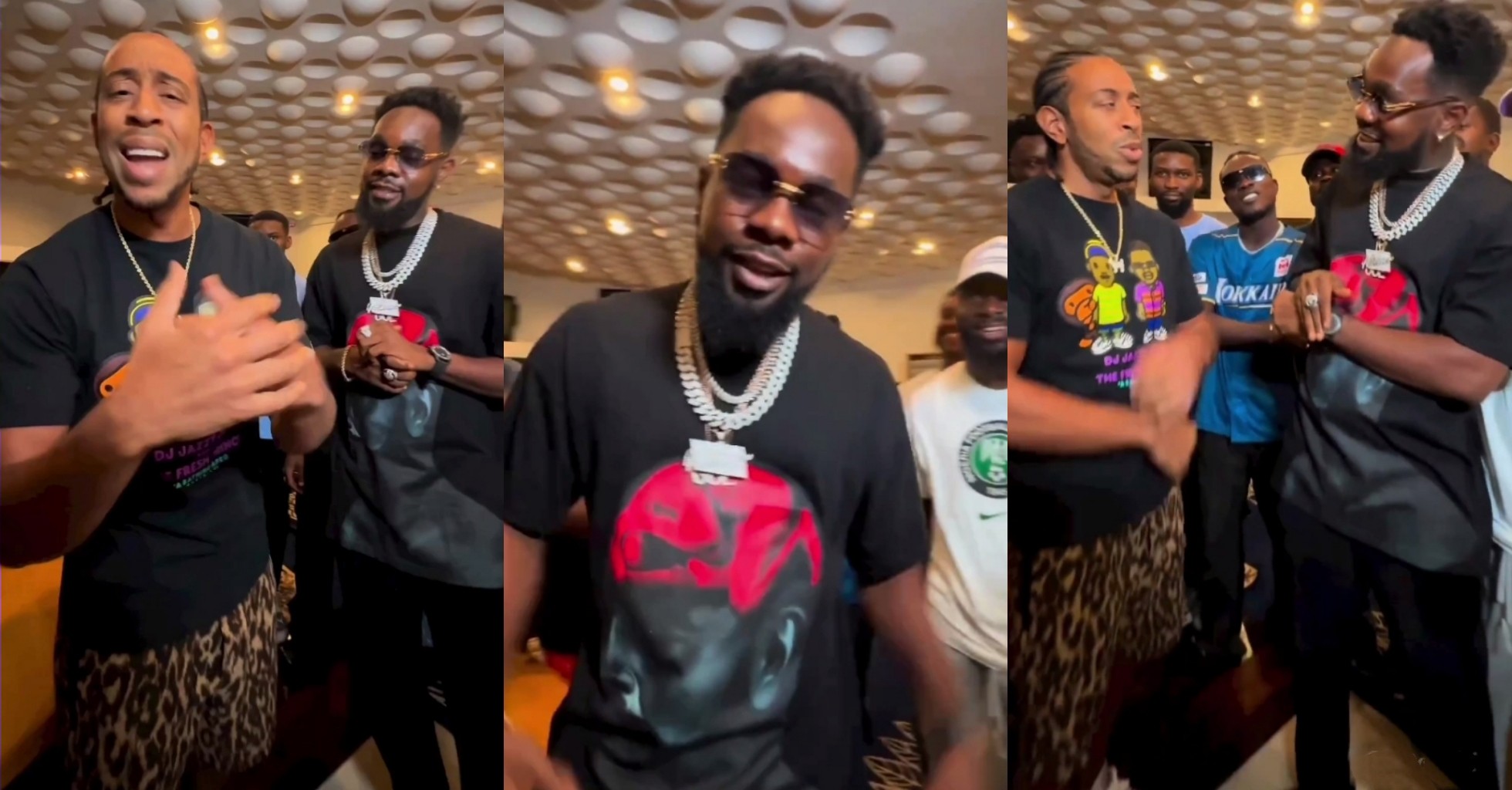 Patoranking and US Rapper Ludacris cause a stir in Ghana as they go head-to-head over jollof rice