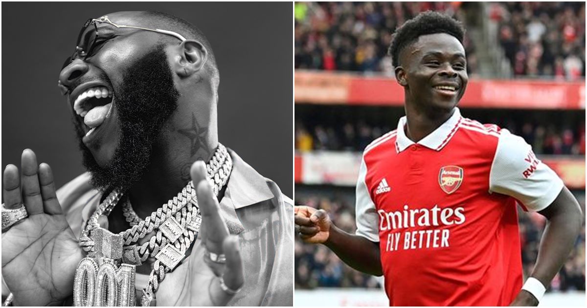 Davido reacts as Arsenal star, Bukayo Saka vibes to his song, ‘Unavailable’