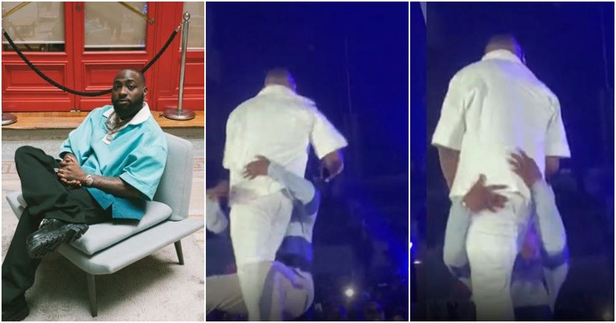Moment overzealous fan grabbed singer’s legs on stage -VIDEO