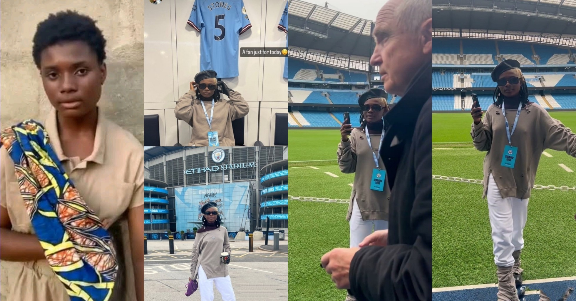 Singer Salle visits Manchester City’s Etihad stadium, shares fun moments
