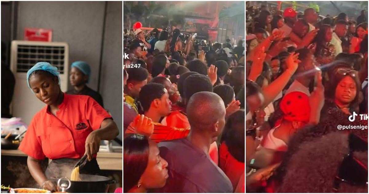 Emotional moment Nigerians turn cooking venue to prayer ground after chef suffered leg cramps
