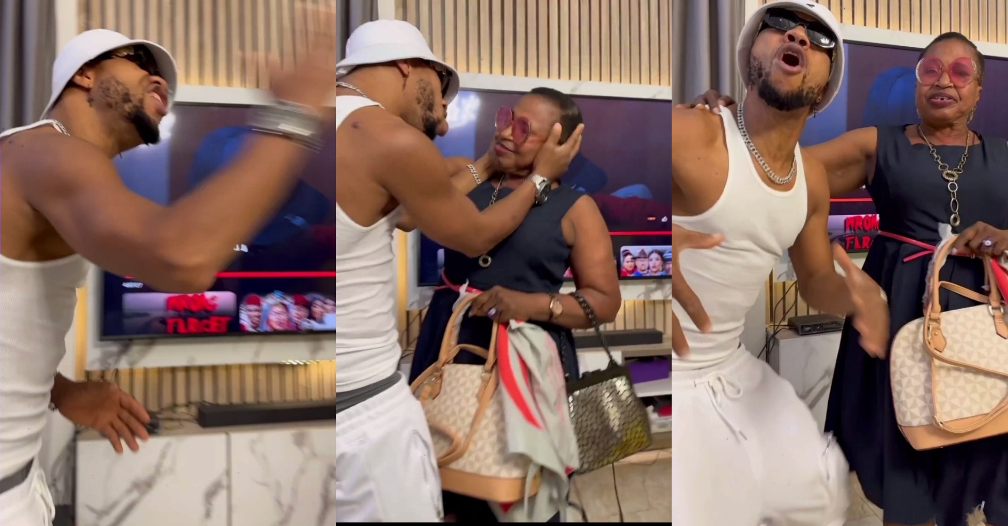 Charles Okocha goes on ‘phenomenal’ haling spree with his mum, gifts her designer bag in heartwarming video