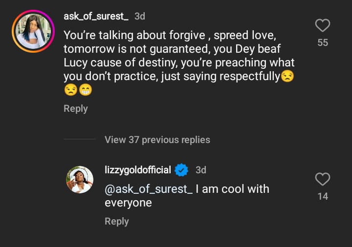 Lizzy Gold Speaks On Beef With Luchy Donalds Over Destiny Etiko