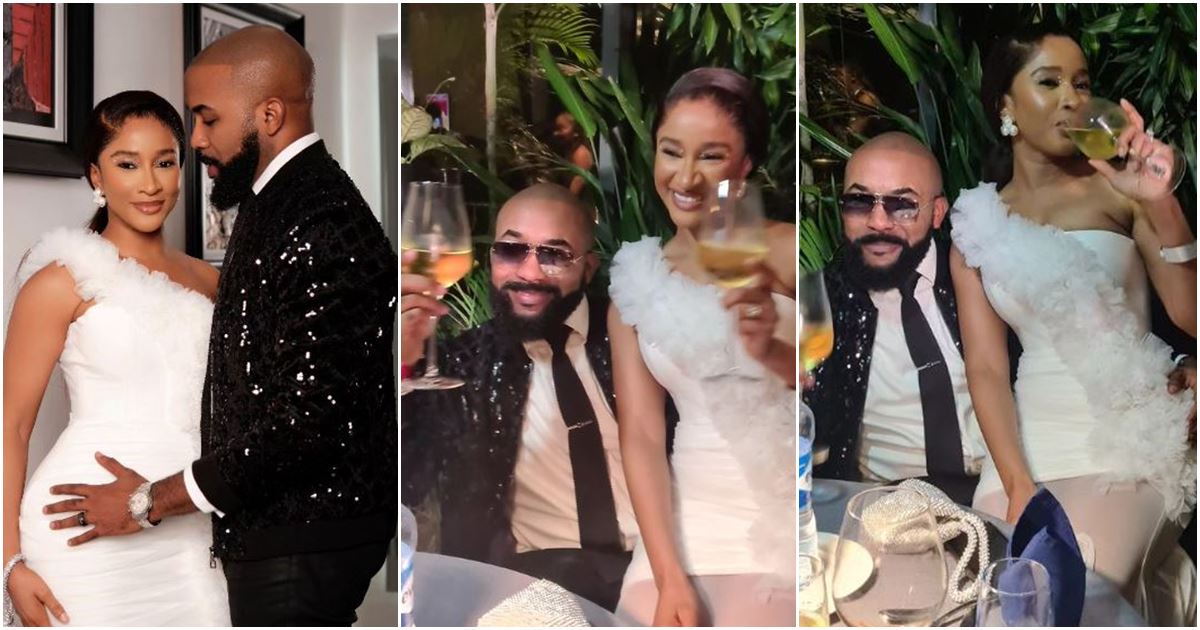 “My one and only wifey and baby mama”- Banky W eulogizes Adesua as they step out in style for movie premiere