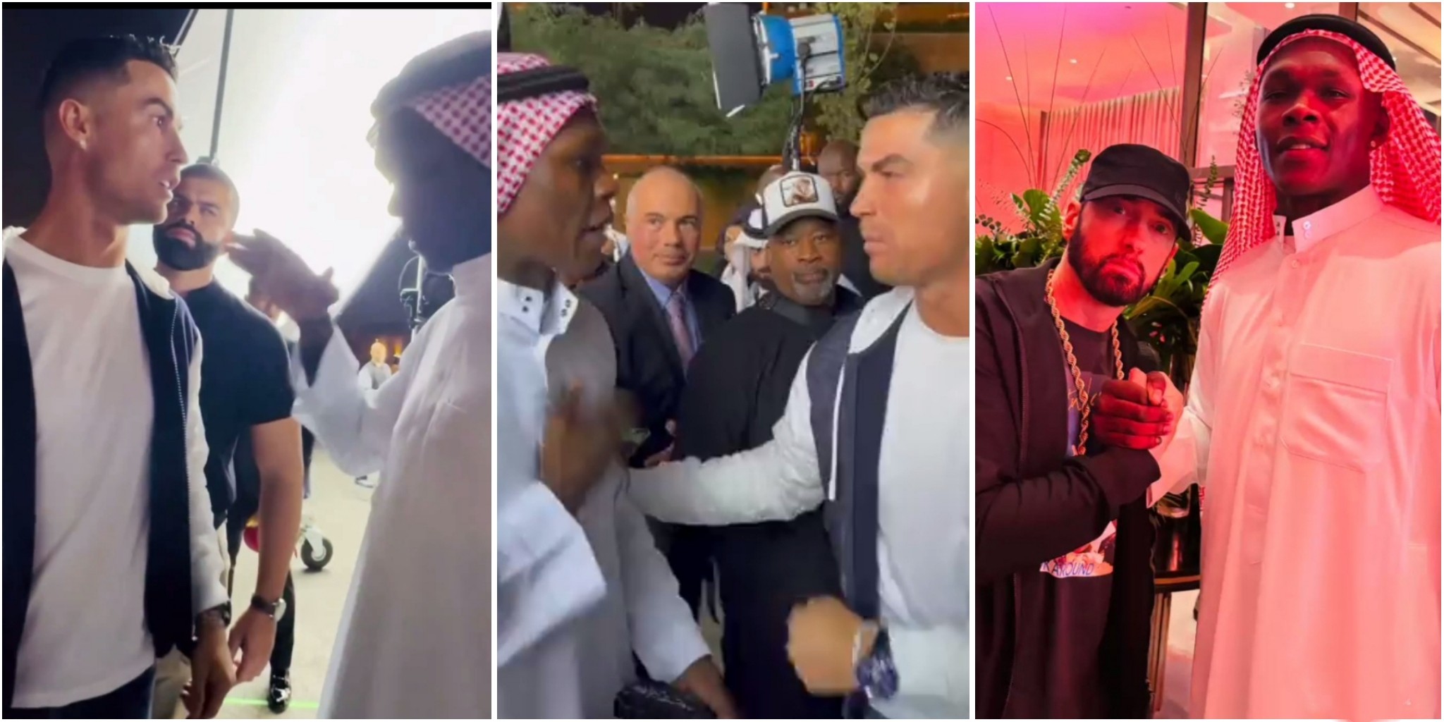 Israel Adesanya ecstatic as he meets Ronaldo and Messi at Tyson Fury’s boxing bout in Saudi Arabia