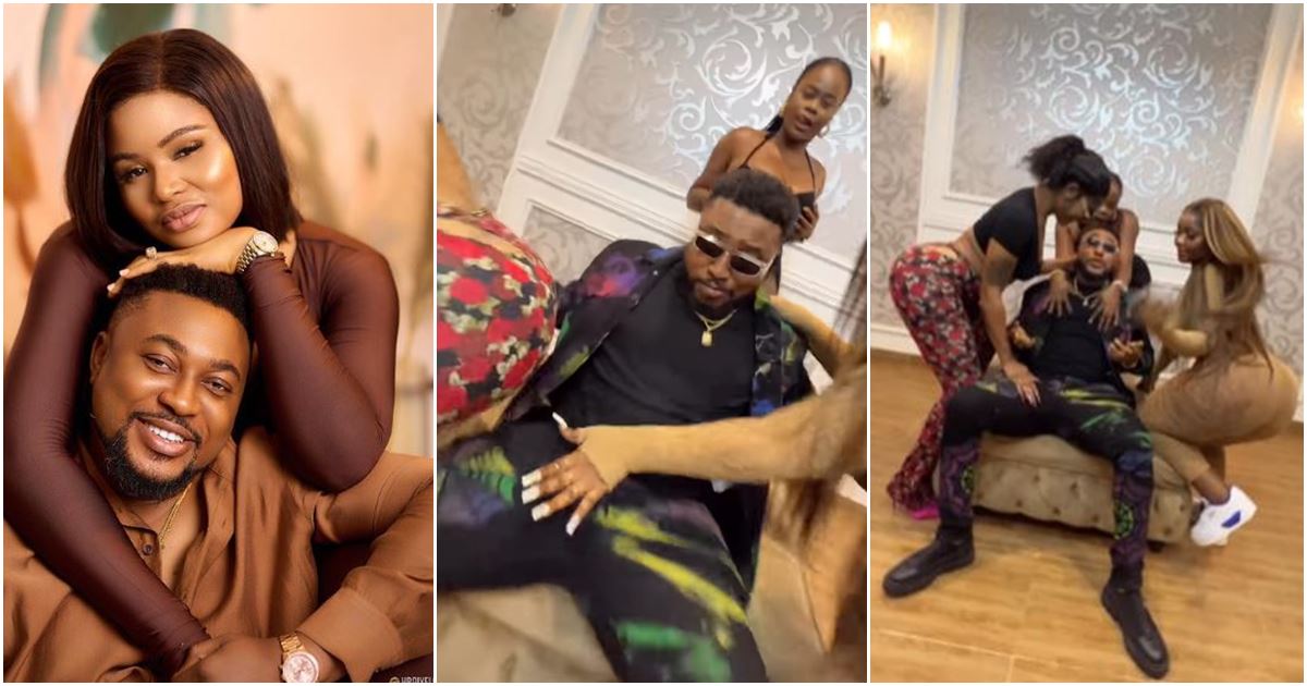Nosa Rex’s wife expresses ‘disappointment’ as husband gets cozy with heavily-endowed ladies in new video