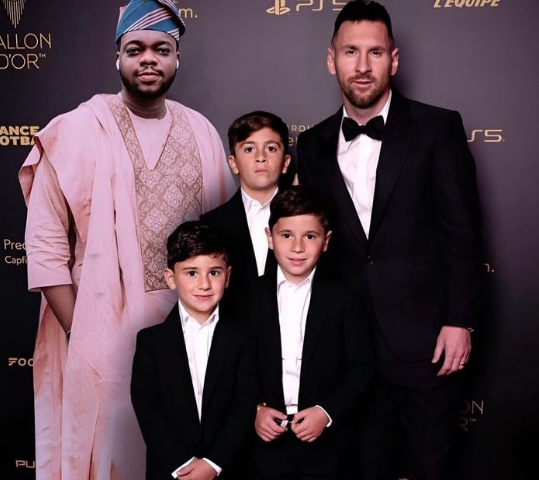 Cute Abiola's photo with Messi creates social media frenzy