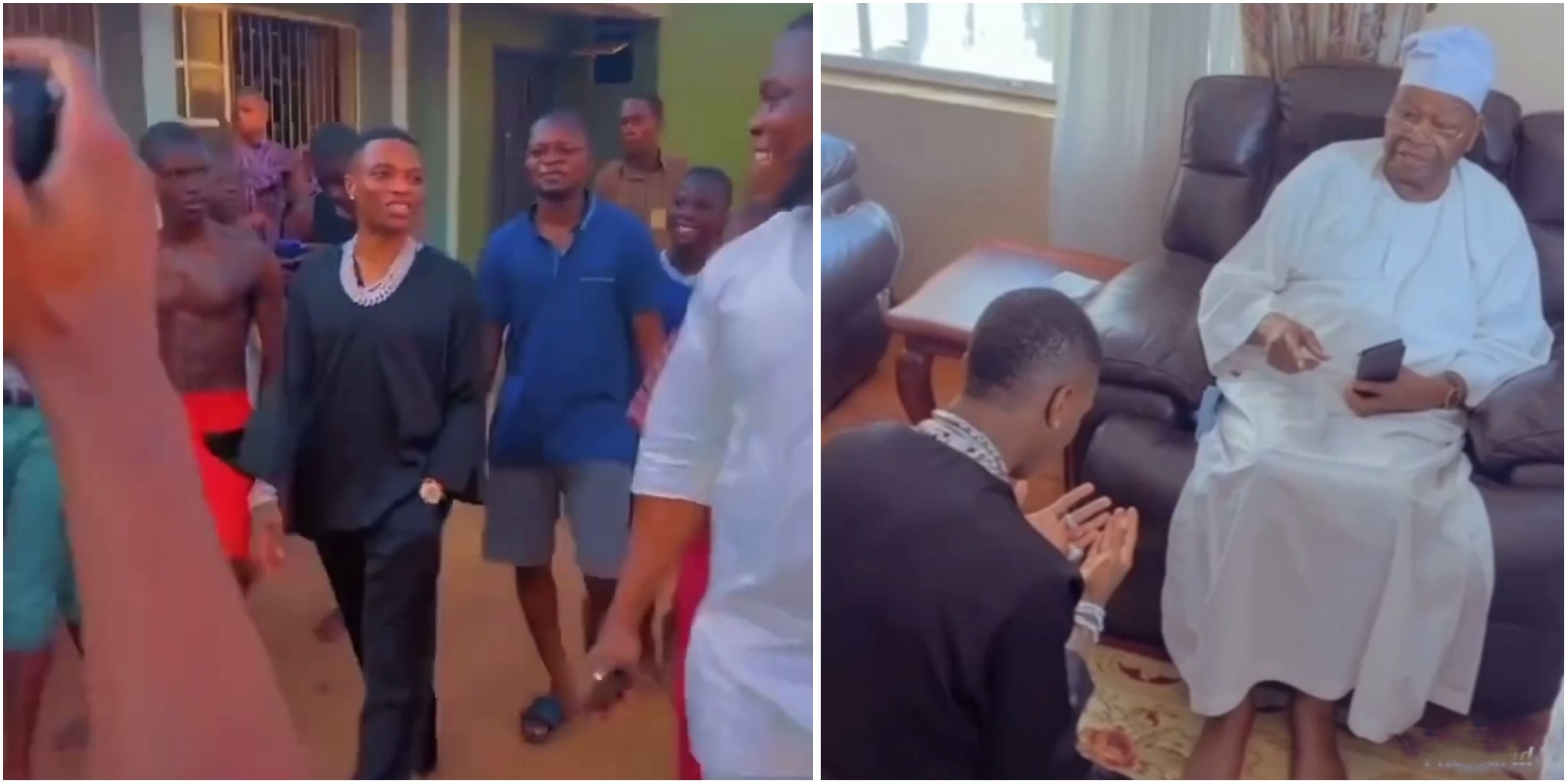 WizKid visits secondary school in Ijebu Ode, receives royal blessings from Awujale of Ijebu land