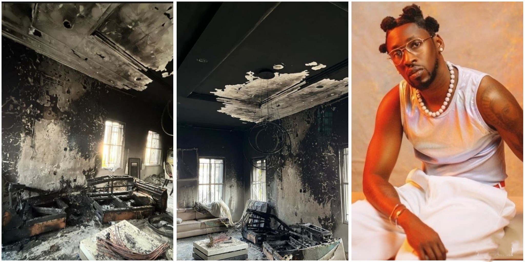 Singer Orezi devastated as fire guts his N300M Lagos mansion