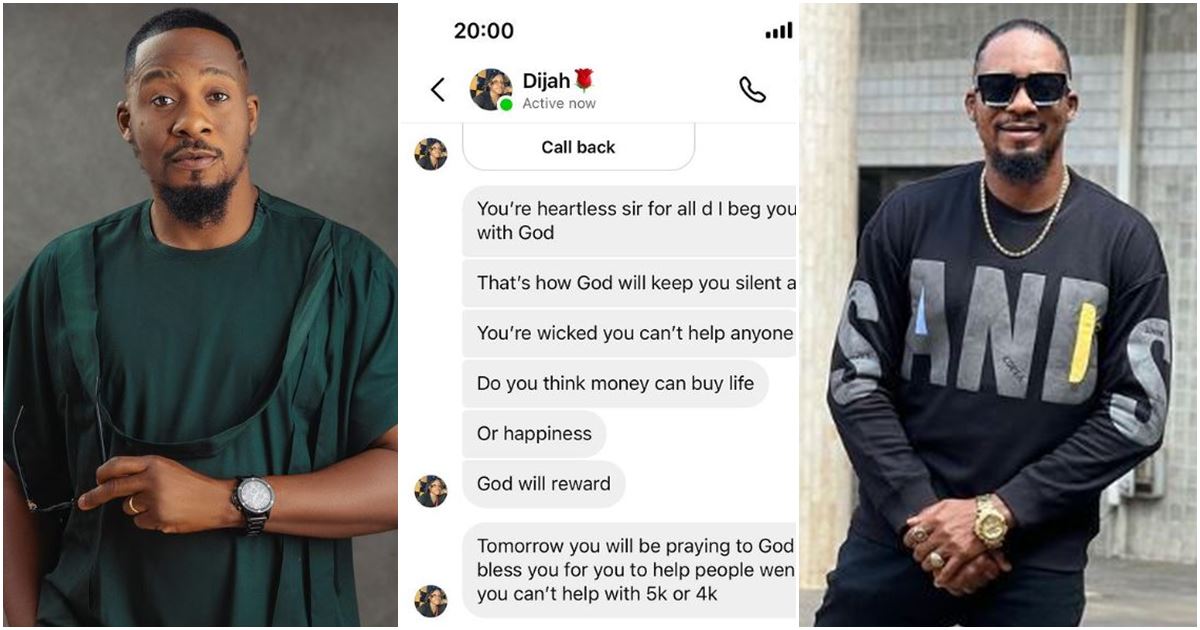 Jnr Pope reacts as lady hurls insults and curses on him for not sending her money