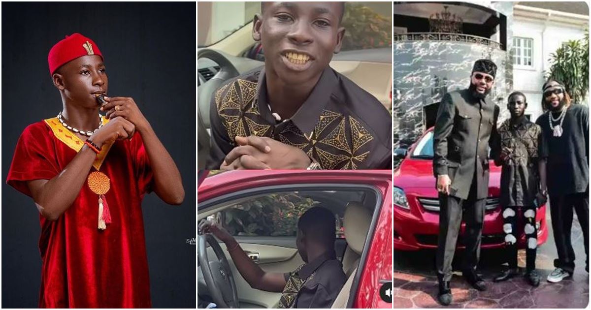 Kcee, E-money surprise Ojazzy; the boy behind native flute in Ojapiano with brand-new car on birthday -VIDEO