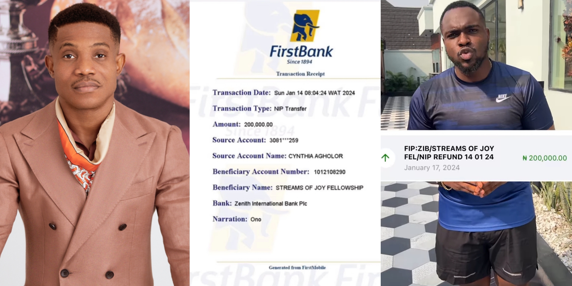 Pastor Jerry Eze refunds offering to lady who mistakenly sent N200K instead of 2K to church account