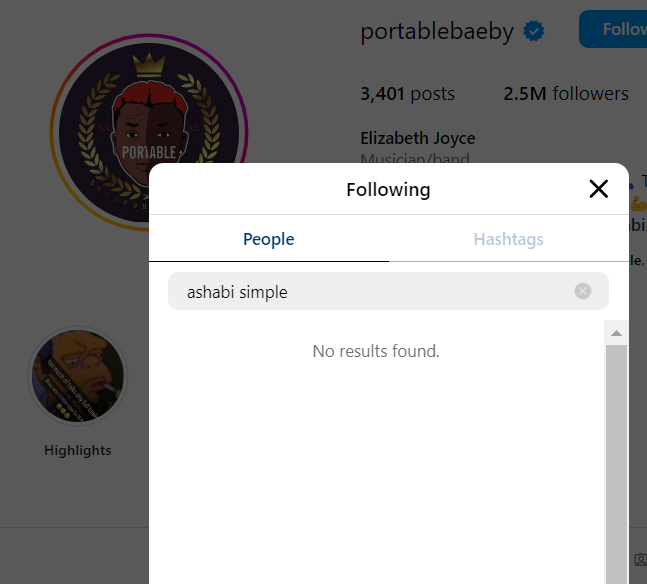 Portable and 4th baby mama Ashabi Simple cut ties on Instagram